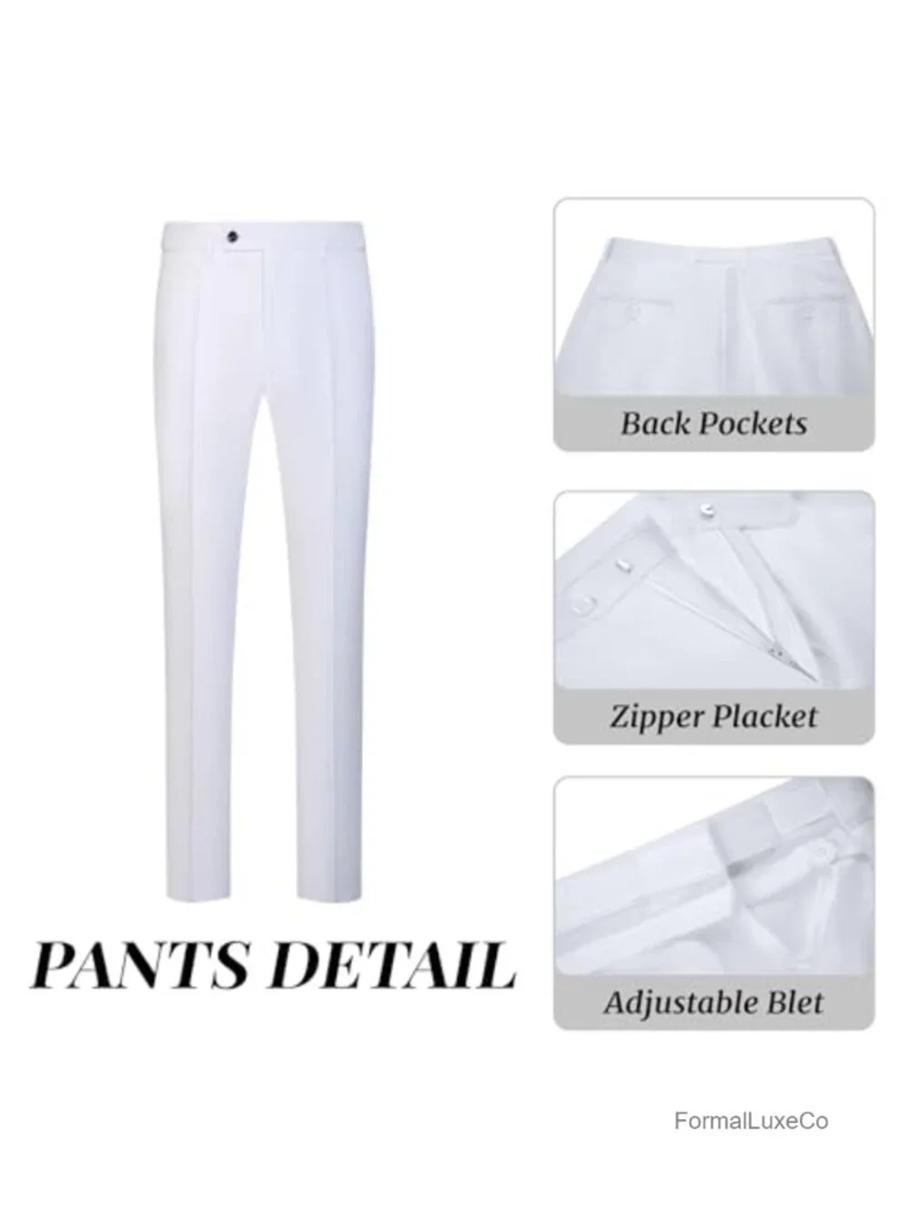 Men's Slim Fit 2-Piece Suit Vest & Pants Set, Double Breasted Peak Lapel,